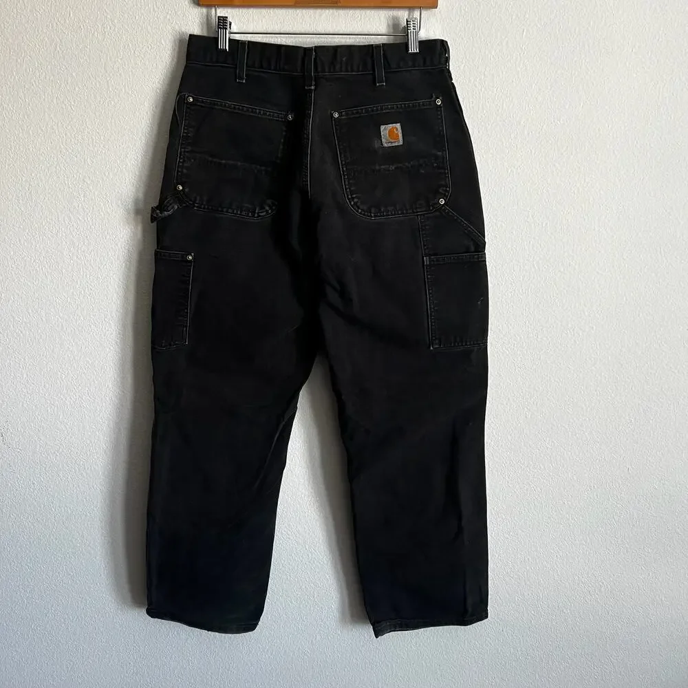 Carhartt B01 BLK black double knee work wear carpenter pants